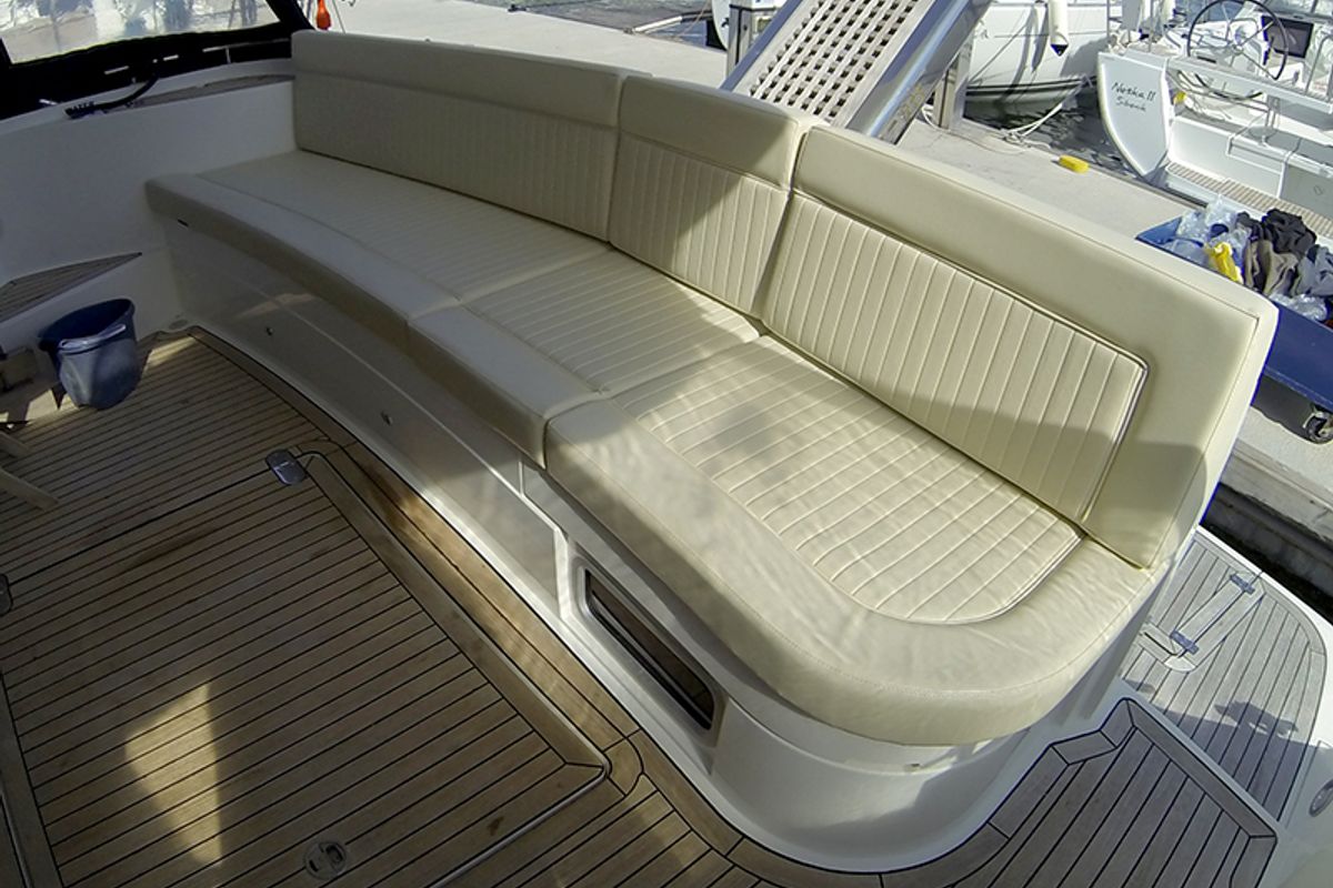 Deck of Luna IV, a Fairline Boats Fairline Phantom 50 yacht at Grad Šibenik, Croatia