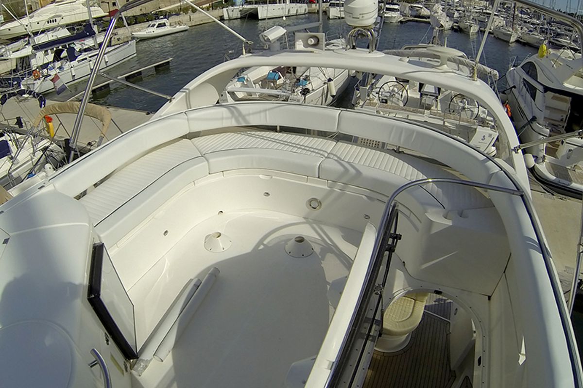 Deck of Luna IV, a Fairline Boats Fairline Phantom 50 yacht at Grad Šibenik, Croatia