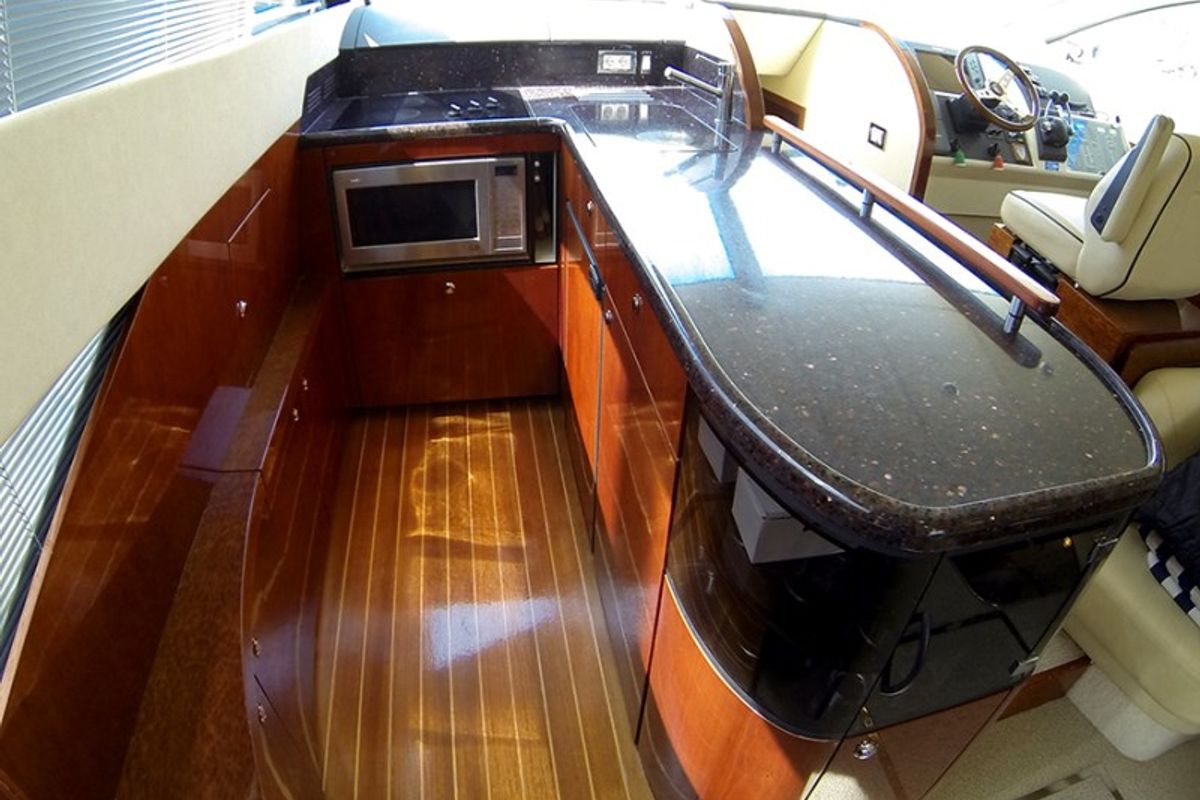 Galley of Luna IV, a Fairline Boats Fairline Phantom 50 yacht at Grad Šibenik, Croatia