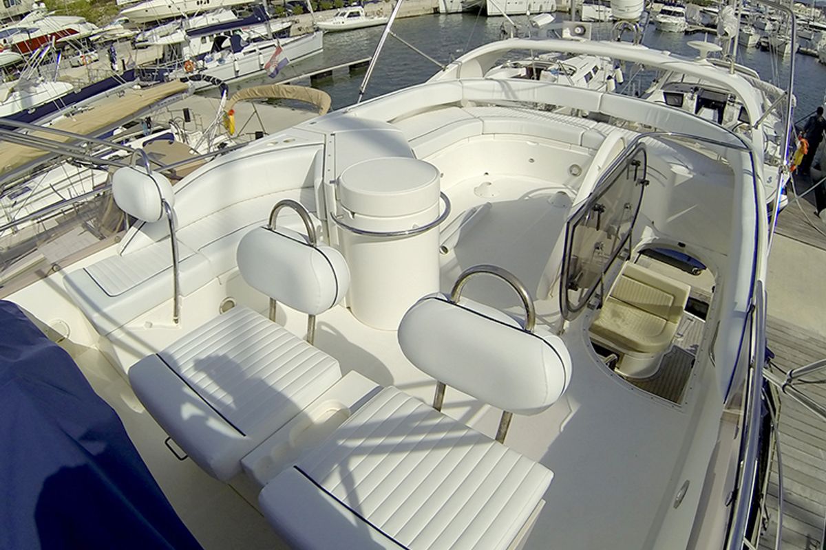 Deck of Luna IV, a Fairline Boats Fairline Phantom 50 yacht at Grad Šibenik, Croatia