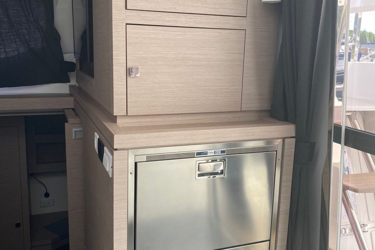 Galley of Serene Blue, a Fountaine Pajot Astrea 42 Maestro catamaran at Chesapeake, United States