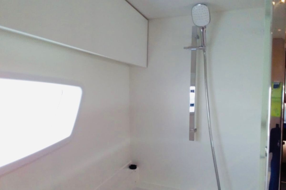 Head on Serene Blue, a Fountaine Pajot Astrea 42 Maestro catamaran at Chesapeake, United States