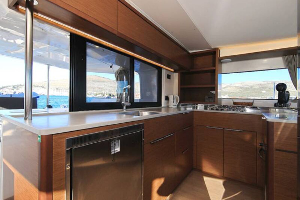 Galley of Mariposa, a Lagoon 46 catamaran at Grad Kaštela, Croatia