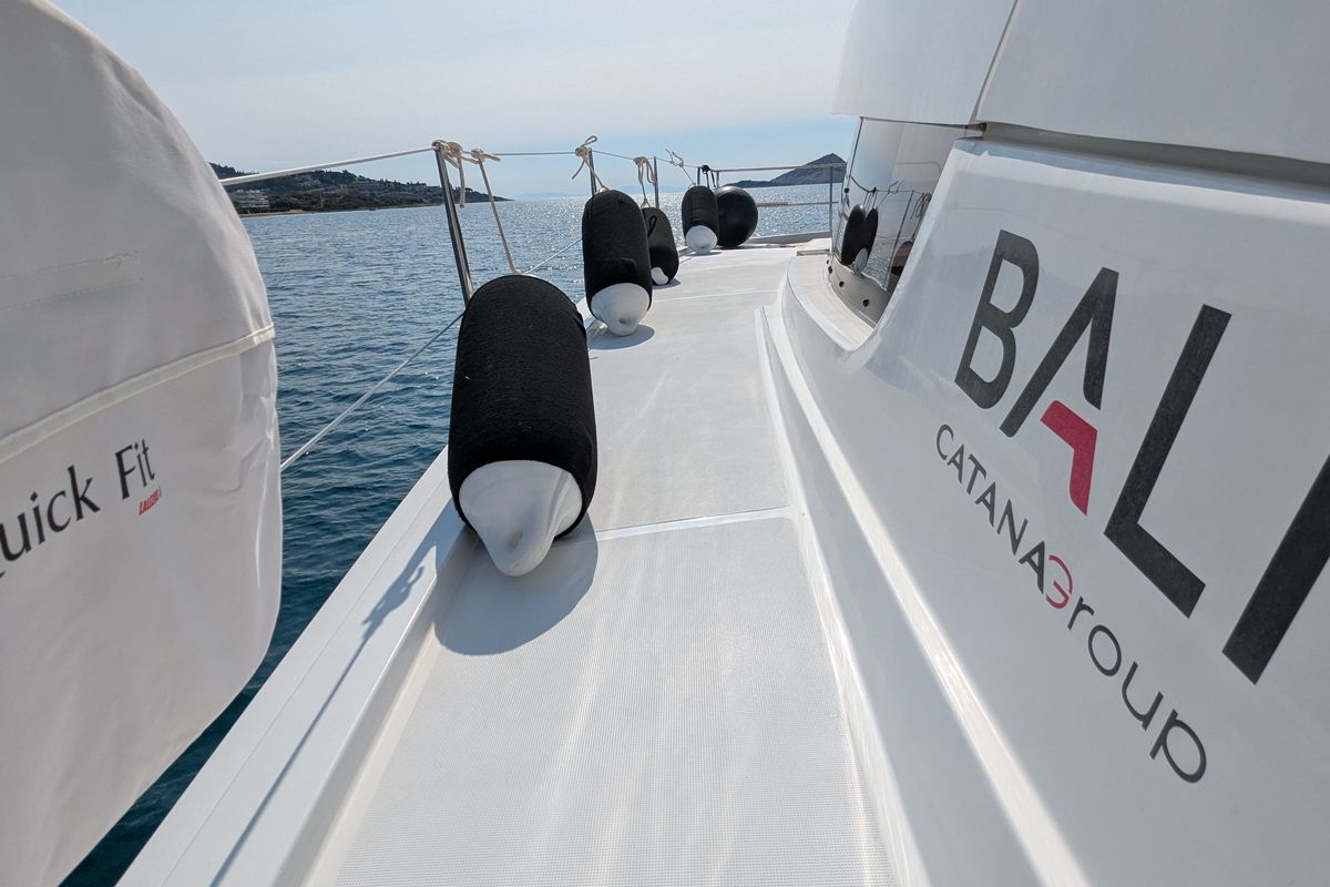 Leo, a Bali 4.2 catamaran at Lavreotiki Municipal Unit, Greece