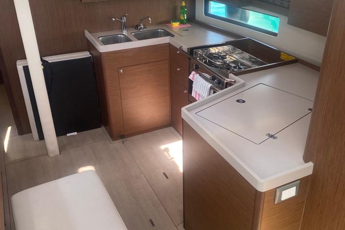 Galley of Kiki, a Beneteau Oceanis 40.1 sailboat at Općina Rogoznica, Croatia