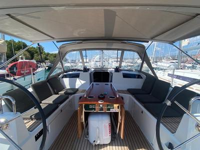 Cockpit of Kiki, a Beneteau Oceanis 40.1 sailboat at Općina Rogoznica, Croatia