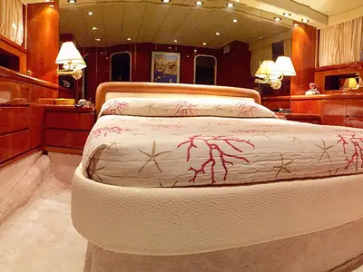 Cabin on Lady Bibi, a Falcon Yachts Falcon 76 yacht at Olbia, Italy