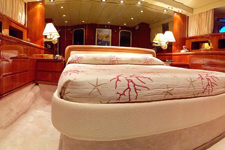 Cabin on Lady Bibi, a Falcon Yachts Falcon 76 yacht at Olbia, Italy
