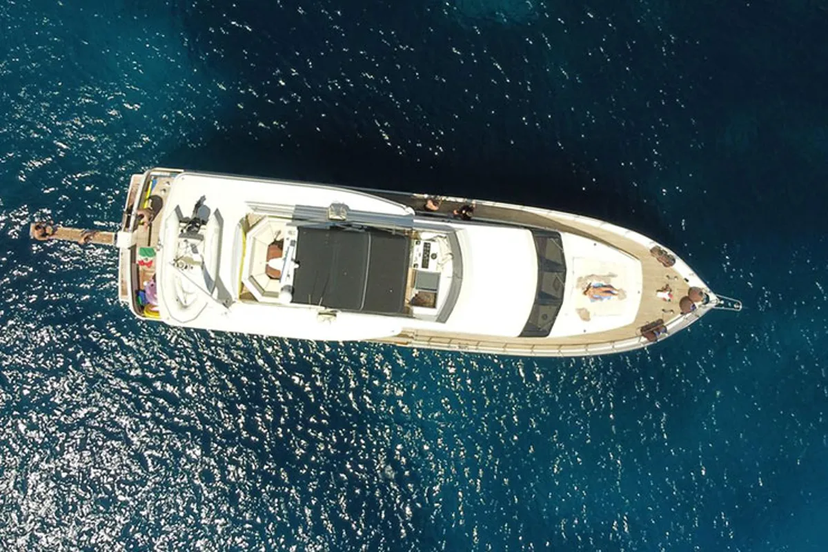 Exterior view of Lady Bibi, a Falcon Yachts Falcon 76 yacht at Olbia, Italy