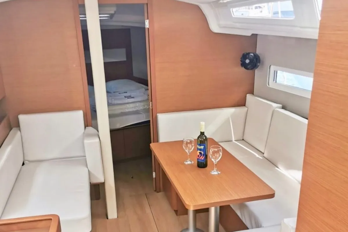 Salon of HAWKING, a Jeanneau Sun Odyssey 410 sailboat at Grad Šibenik, Croatia
