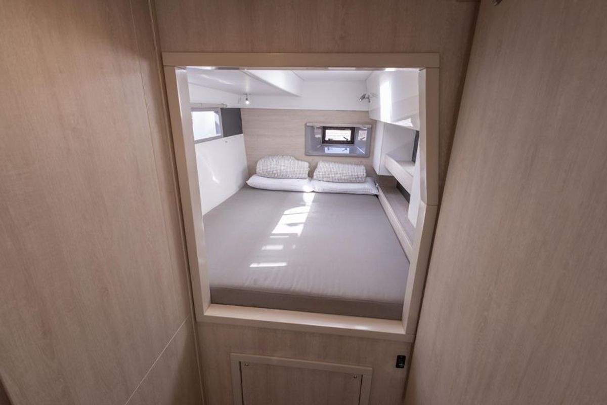 Cabin on LEOPARD 43 PAULINE POWERCAT , a Leopard 43 PC catamaran at Sant Antoni de Portmany, Spain