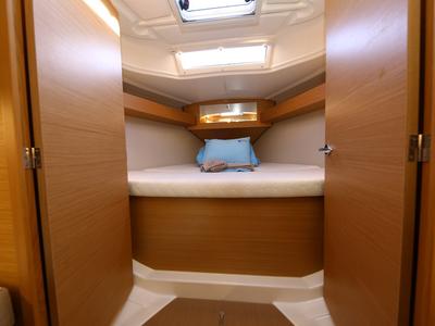 Cabin on Coconut Kiss, a Dufour 360 GL sailboat at Fethiye, Turkey