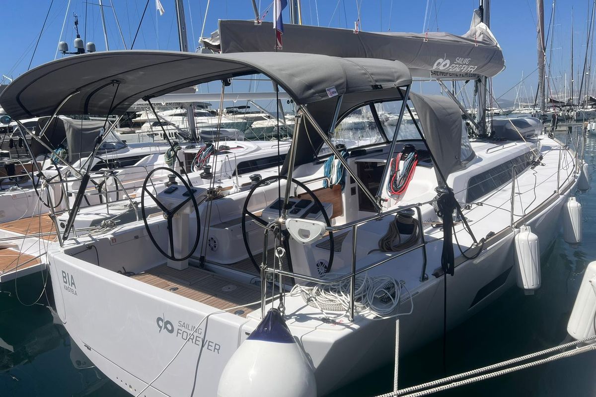 Cockpit of HESTIA, a AD Boats Salona 46 sailboat at Grad Kaštela, Croatia