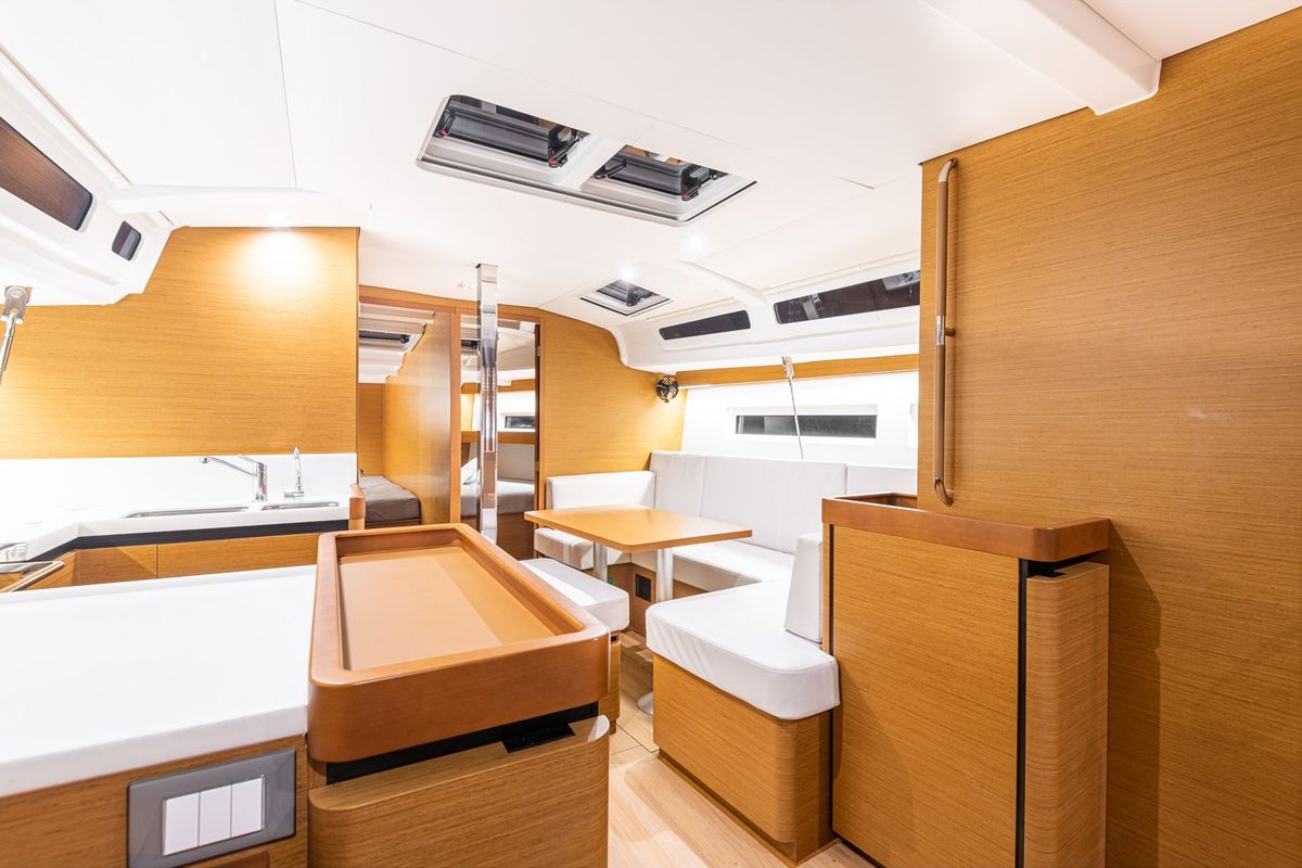 Salon of Soulmates, a Jeanneau Sun Odyssey 440 sailboat at Lavreotiki Municipal Unit, Greece