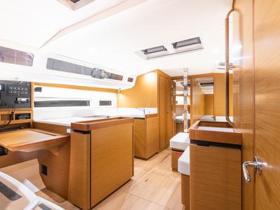 Galley of Soulmates, a Jeanneau Sun Odyssey 440 sailboat at Lavreotiki Municipal Unit, Greece
