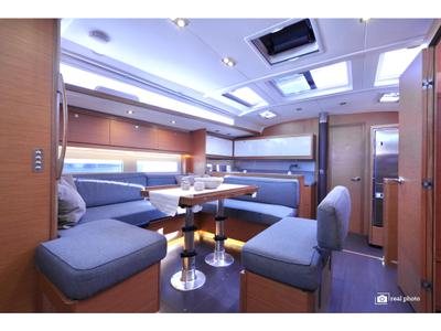 Salon of Medea, a Dufour 530 sailboat at Puntone di Scarlino, Italy