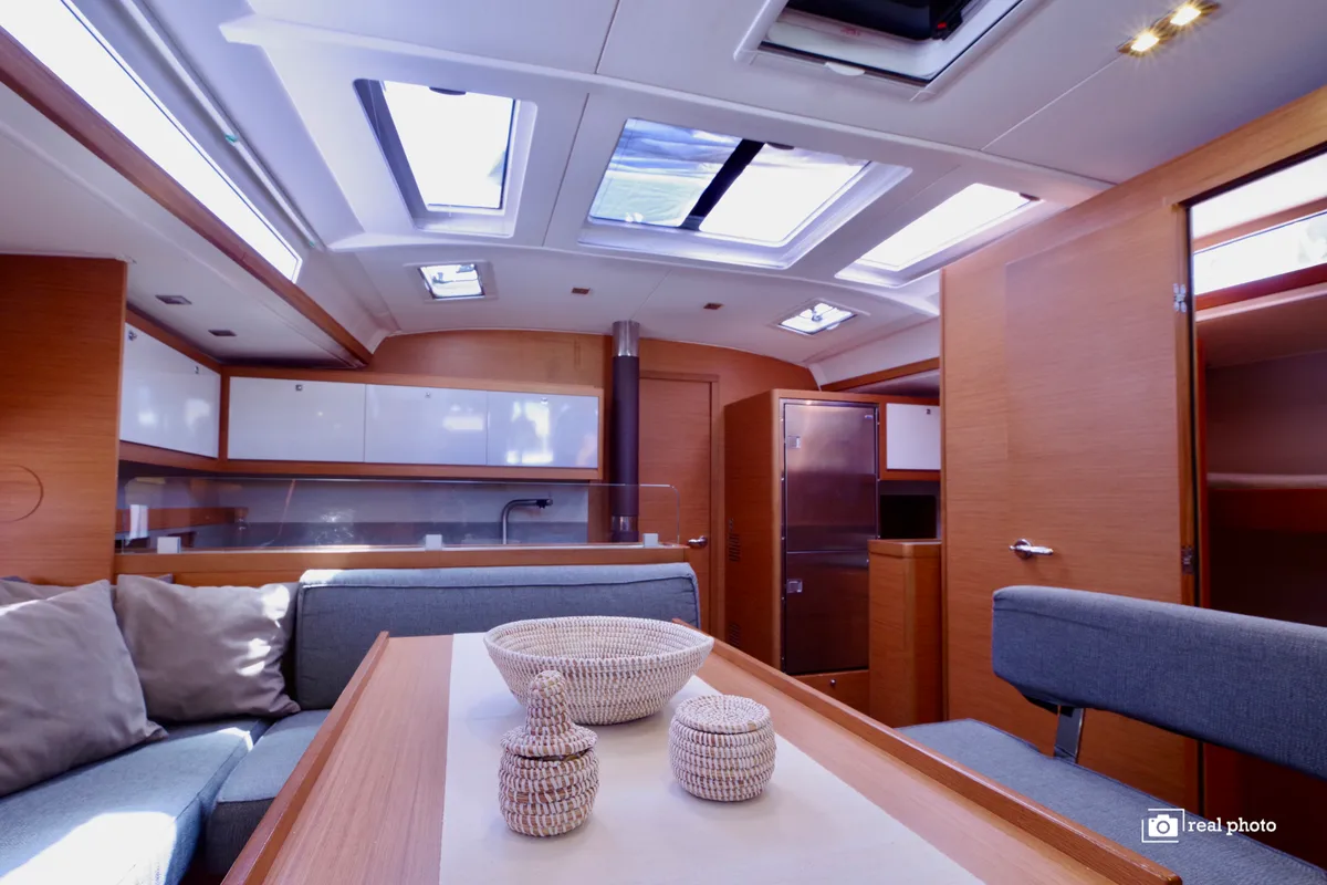 Salon of Medea, a Dufour 530 sailboat at Puntone di Scarlino, Italy