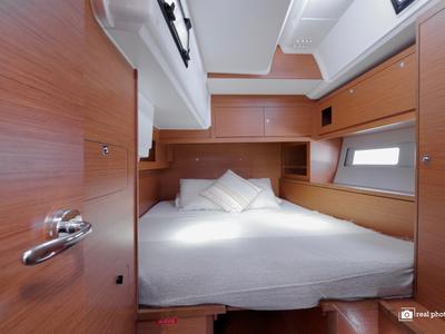 Cabin on Medea, a Dufour 530 sailboat at Puntone di Scarlino, Italy