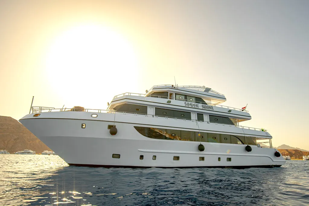 Exterior view of Twin bed cabin lower deck 4, a Gulet Luxury Motor Yacht motorboat at Sharm El Sheikh, Egypt