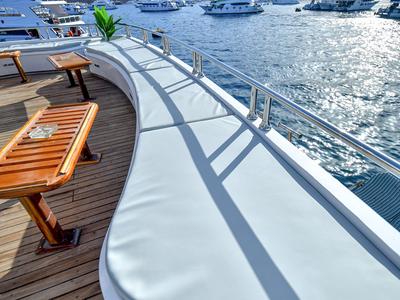 Deck of Twin bed cabin lower deck 4, a Gulet Luxury Motor Yacht motorboat at Sharm El Sheikh, Egypt