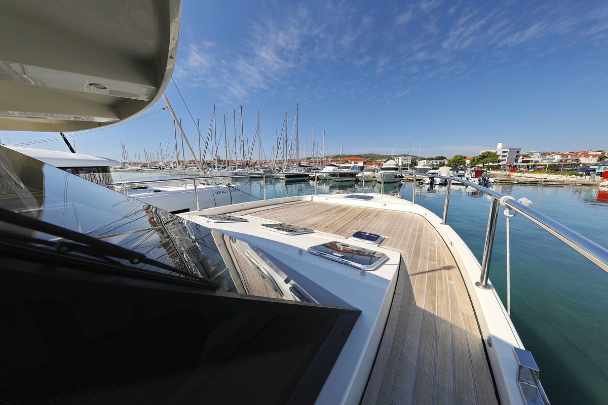 Deck of Batu, a Cobra Yachts Futura 40 Grand Horizon yacht at Grad Vodice, Croatia