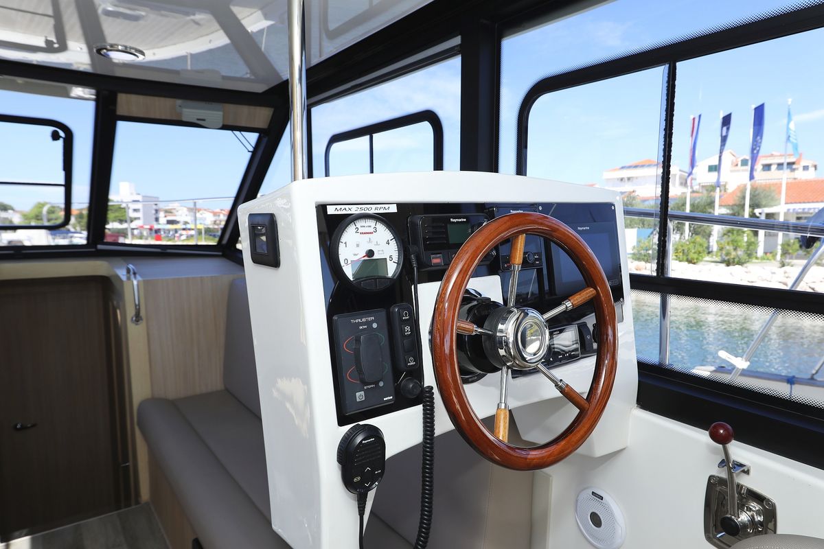 Cockpit of Batu, a Cobra Yachts Futura 40 Grand Horizon yacht at Grad Vodice, Croatia