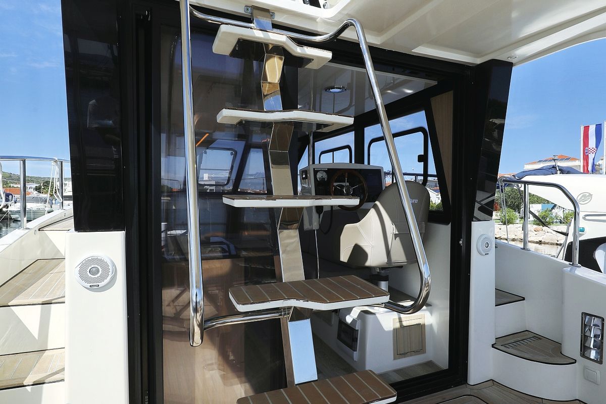 Deck of Batu, a Cobra Yachts Futura 40 Grand Horizon yacht at Grad Vodice, Croatia