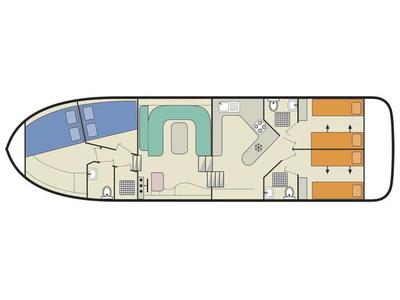 Floor plan of Magnifique - Comfort 21, a Cygnet Magnifique motorboat at Nieuwpoort, Belgium
