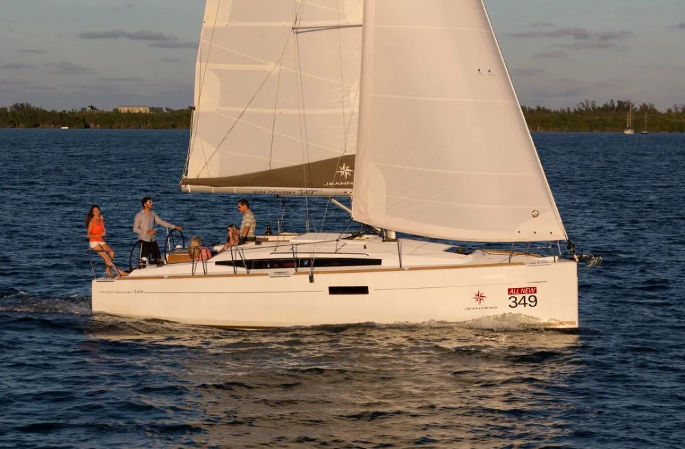 Exterior view of Estrella, a Jeanneau Sun Odyssey 349 sailboat at Zadar, Croatia