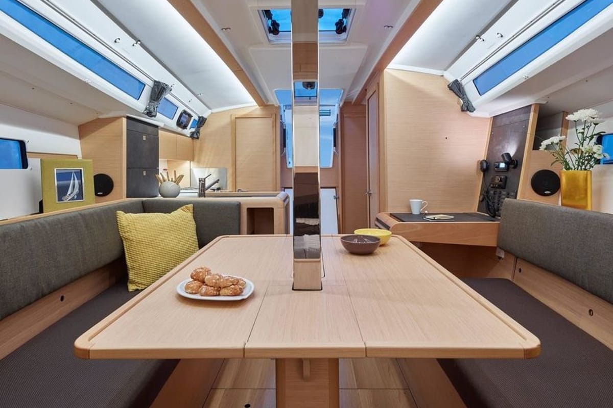 Salon of Estrella, a Jeanneau Sun Odyssey 349 sailboat at Zadar, Croatia
