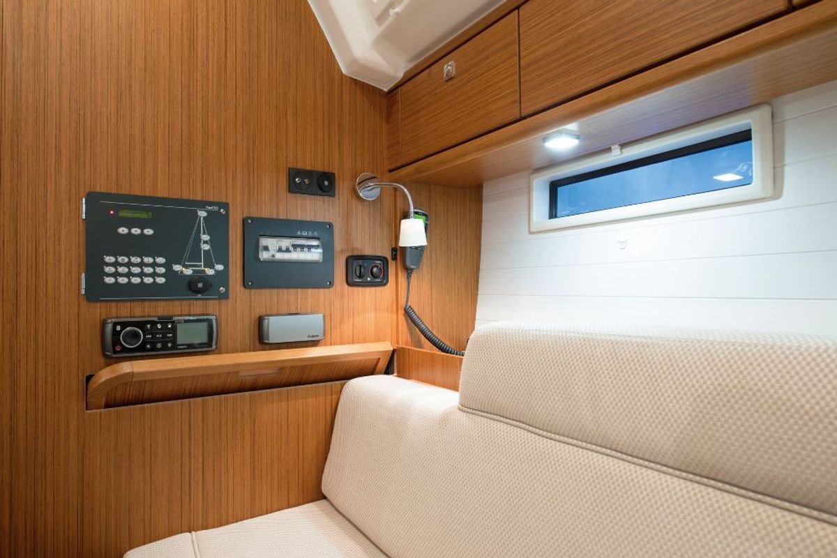 Salon of Konstantinos, a Bavaria Cruiser 37 sailboat at Athens, Greece