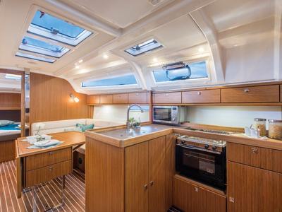 Galley of Konstantinos, a Bavaria Cruiser 37 sailboat at Athens, Greece