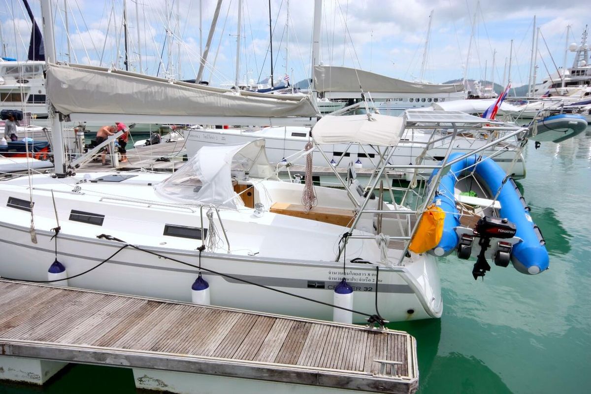Cockpit of Big Kahuna, a Bavaria Cruiser 32 sailboat at Mai Khao, Thailand