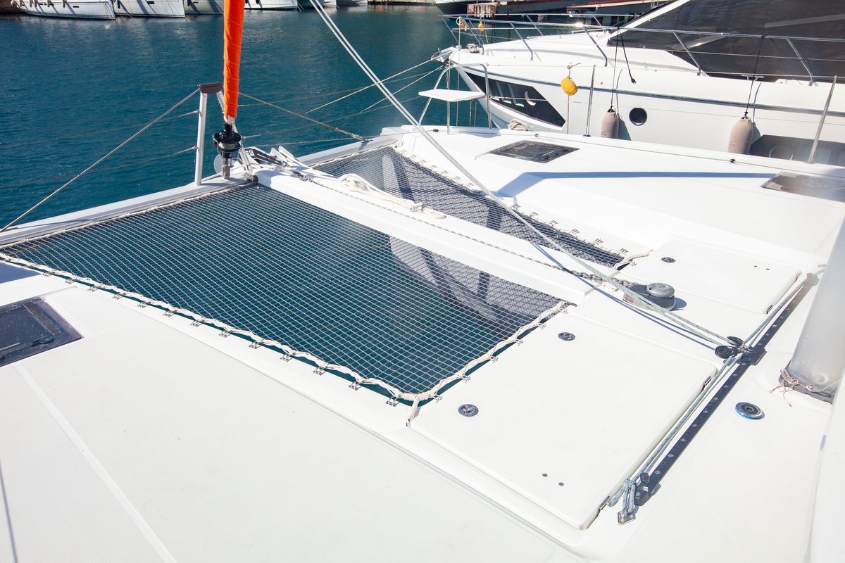 Deck of Teo & Kuzey, a Excess 11 catamaran at Marmaris, Turkey