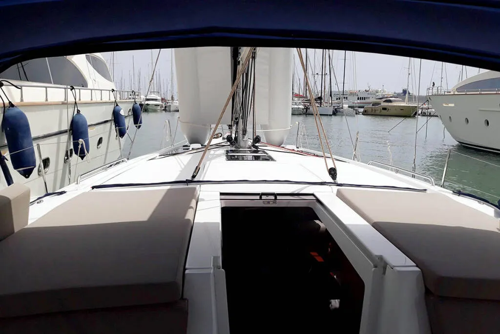 AF-O46.1OL, a Beneteau Oceanis 46.1 sailboat at Piraeus, Greece