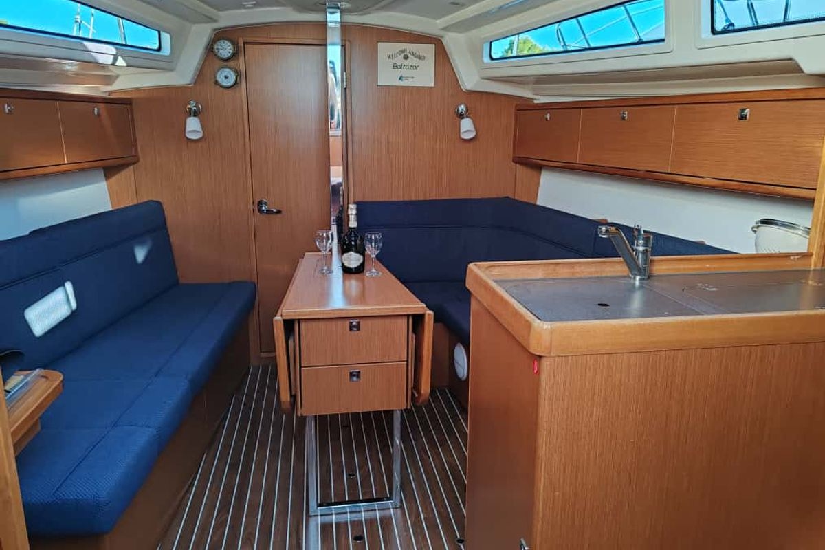 Salon of Baltazar, a Bavaria Cruiser 34 sailboat at Općina Pakoštane, Croatia