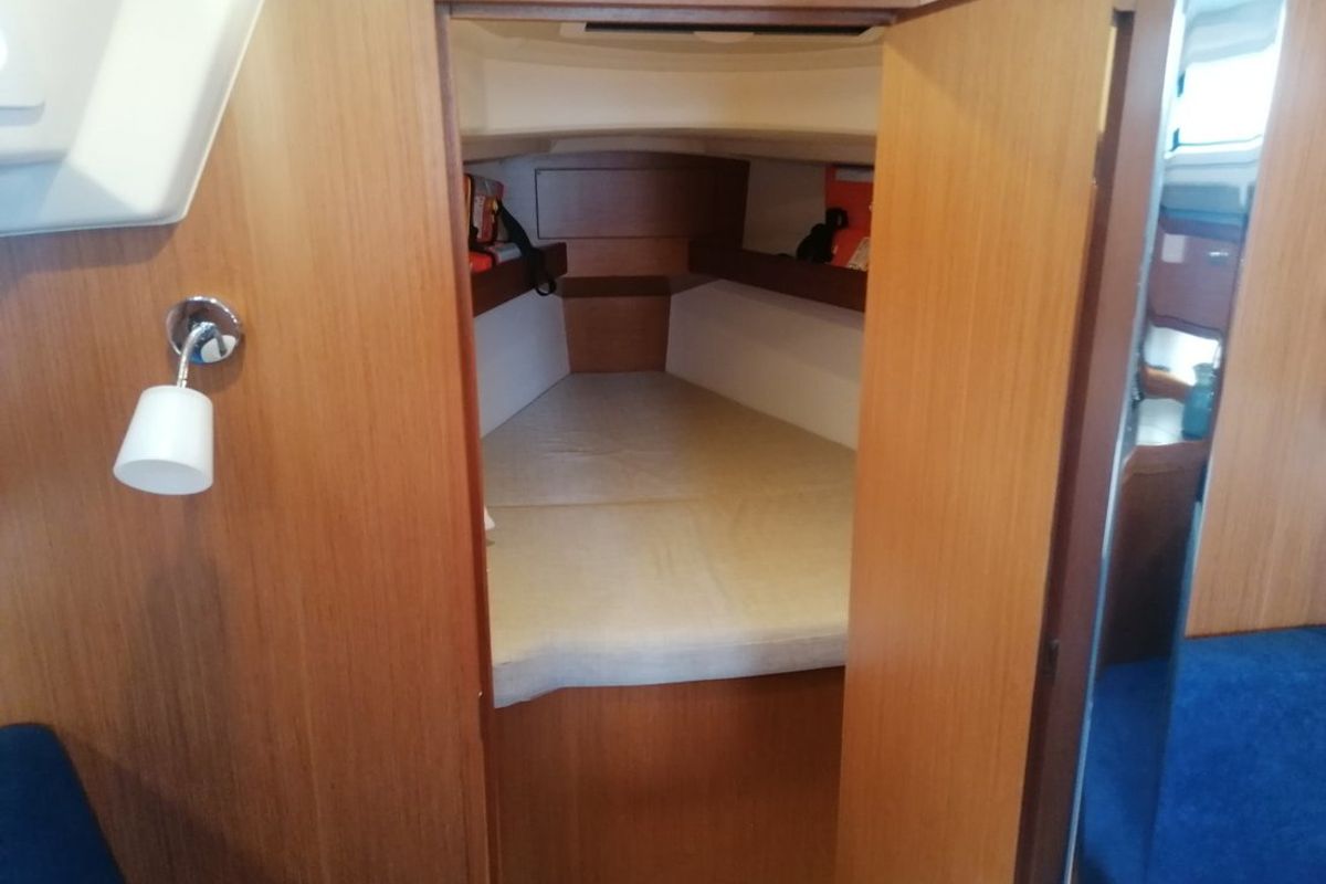 Cabin on Maki I, a Bavaria Cruiser 34 sailboat at Grad Pula, Croatia