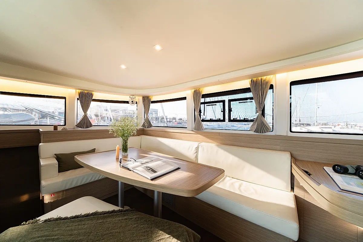 Salon of Eleni, a Lagoon 42 catamaran at Municipal Unit of Rhodes, Greece