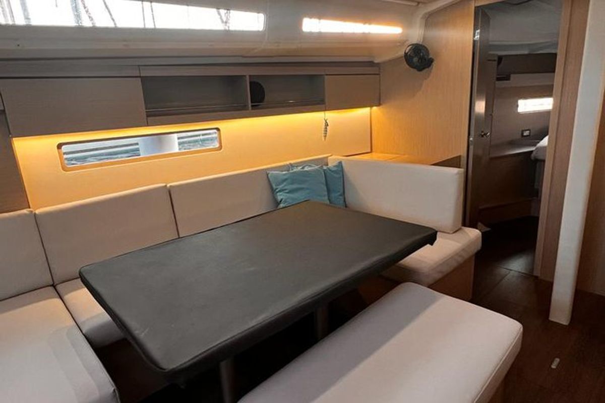 Salon of Fearless D, a Beneteau Oceanis 40.1 sailboat at Athens, Greece