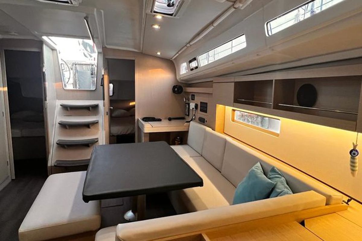 Salon of Fearless D, a Beneteau Oceanis 40.1 sailboat at Athens, Greece