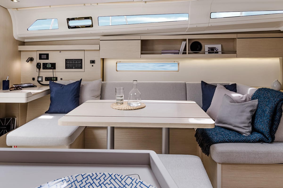 Salon of Fearless D, a Beneteau Oceanis 40.1 sailboat at Athens, Greece