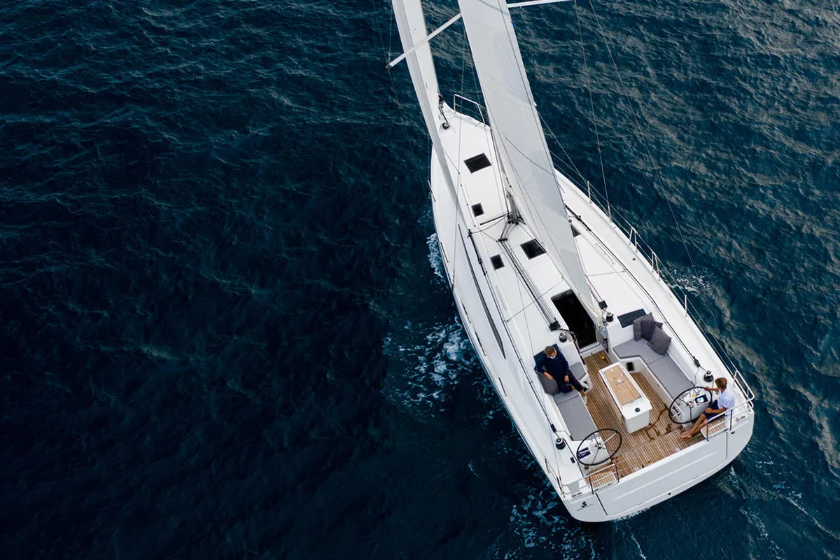 Exterior view of Fearless D, a Beneteau Oceanis 40.1 sailboat at Athens, Greece