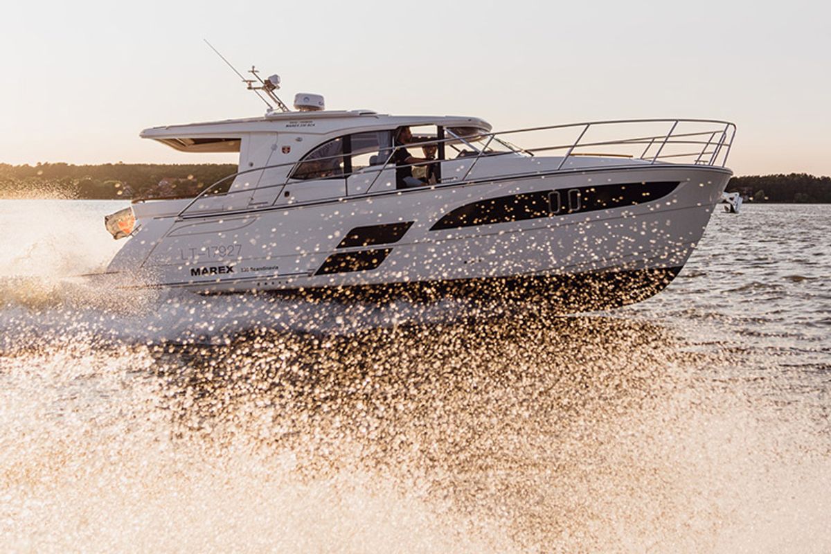 Exterior view of Malinkonija, a Marex 330 Scandinavia yacht at Grad Šibenik, Croatia