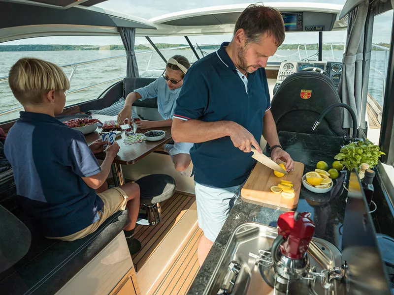 Galley of Malinkonija, a Marex 330 Scandinavia yacht at Grad Šibenik, Croatia
