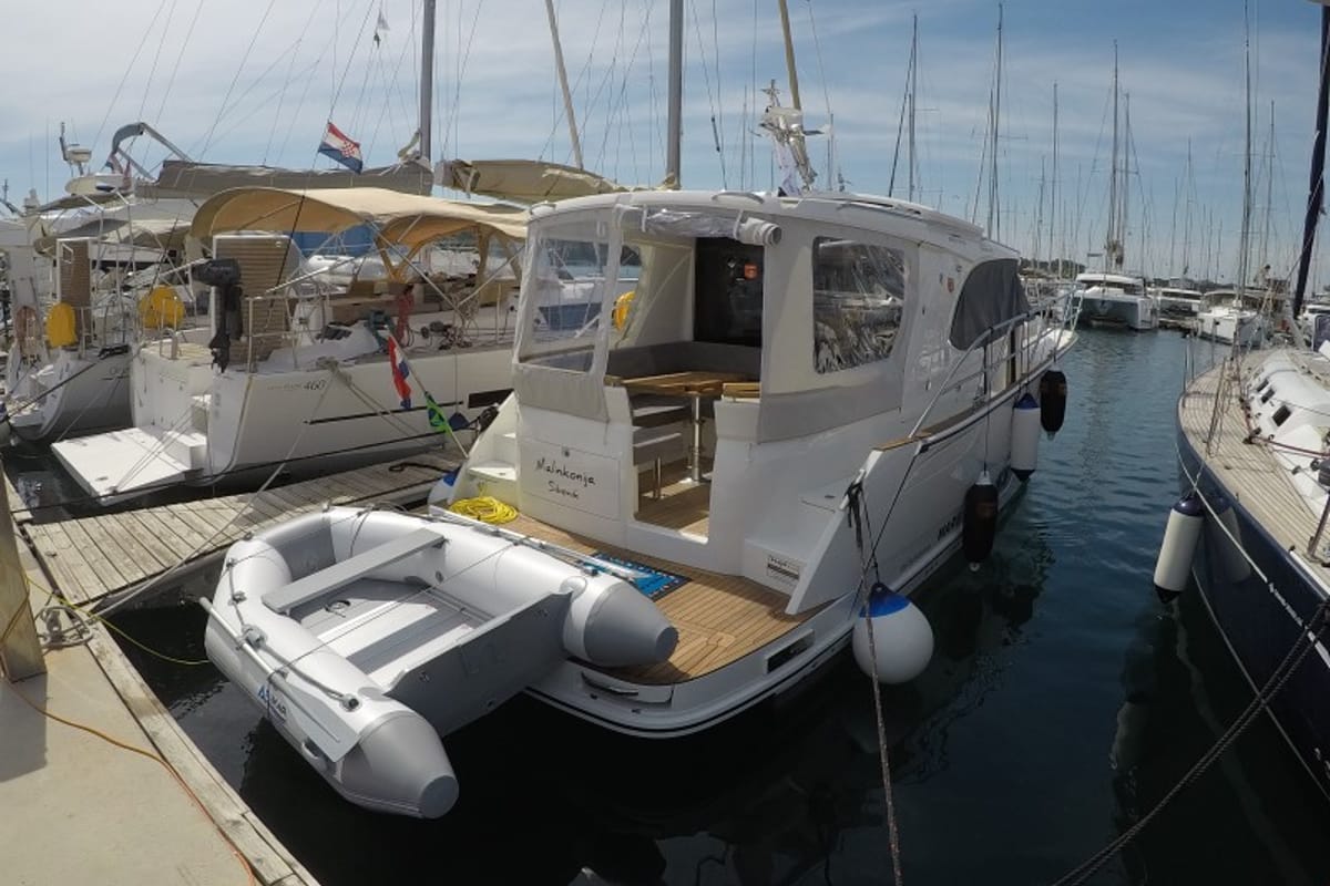 Exterior view of Malinkonija, a Marex 330 Scandinavia yacht at Grad Šibenik, Croatia