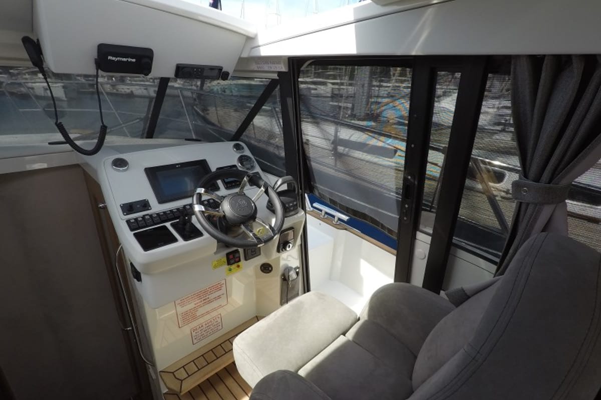 Cockpit of Malinkonija, a Marex 330 Scandinavia yacht at Grad Šibenik, Croatia
