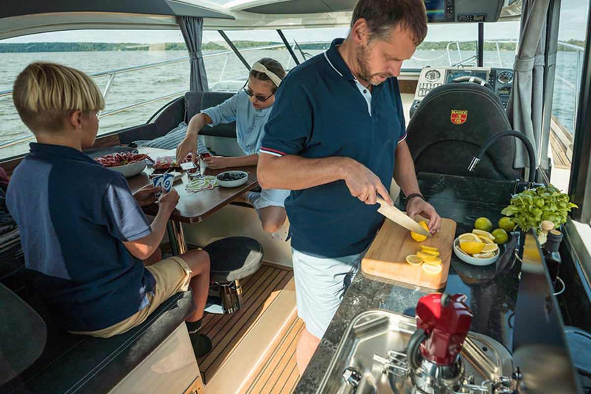 Galley of Malinkonija, a Marex 330 Scandinavia yacht at Grad Šibenik, Croatia