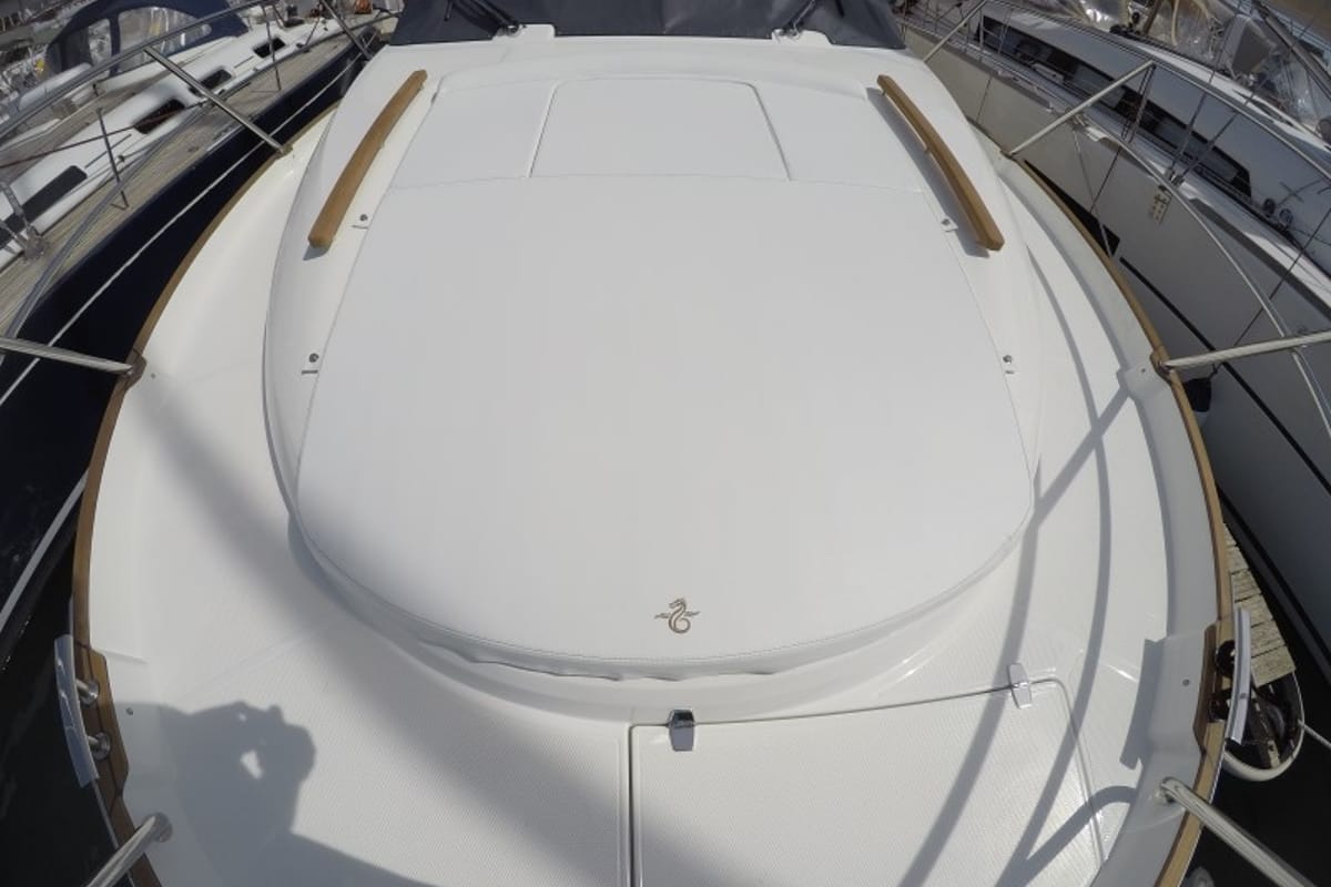 Deck of Malinkonija, a Marex 330 Scandinavia yacht at Grad Šibenik, Croatia