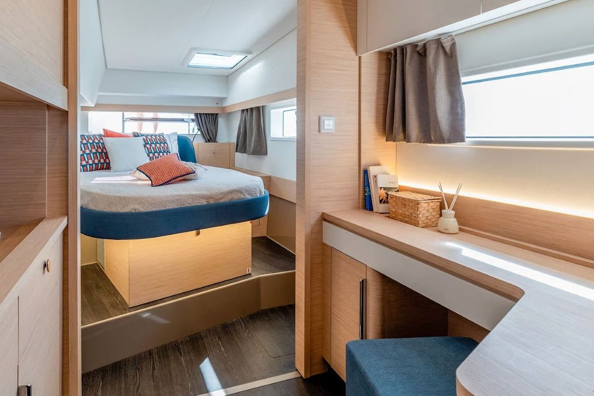 Cabin on Sofija, a Fountaine Pajot FP 44 Quatuor catamaran at Grad Pula, Croatia