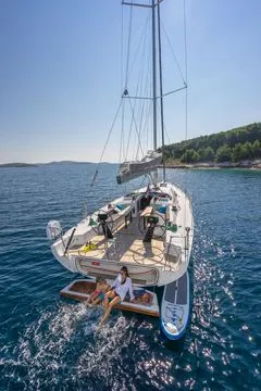 Deck of Jube, a More Boats More 55 sailboat at Grad Trogir, Croatia